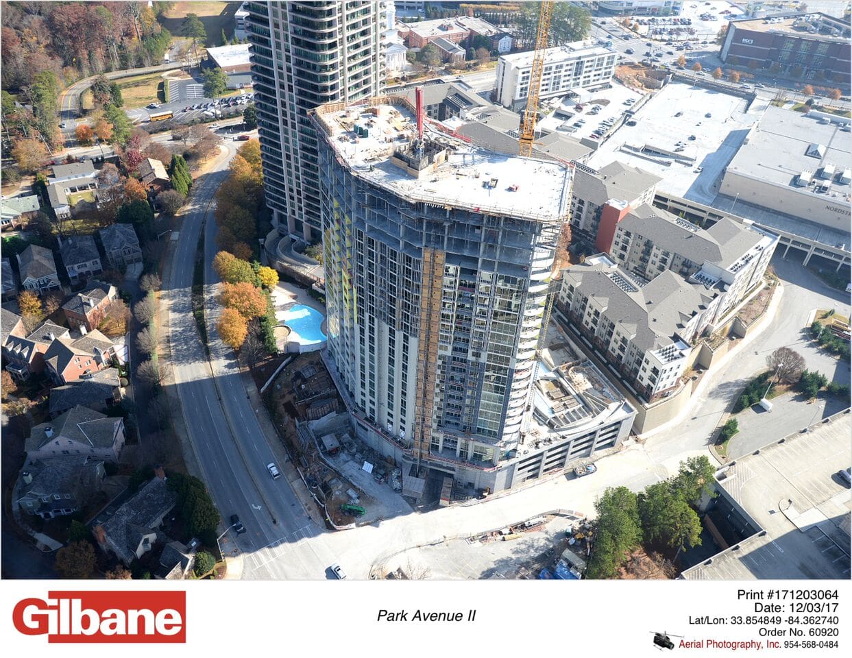 Aerial view of Park Avenue II construction