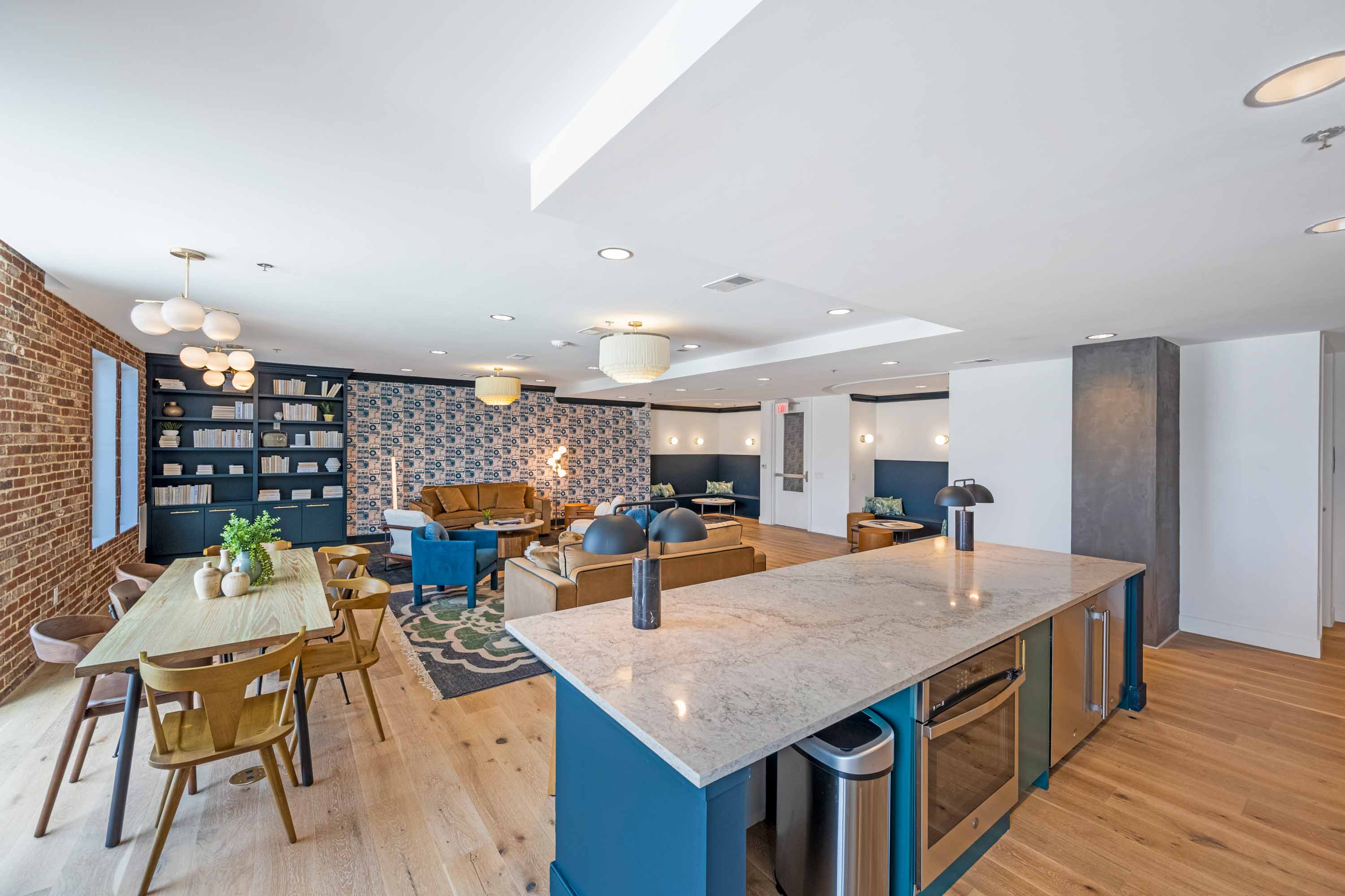 Modern open-concept kitchen and living room.