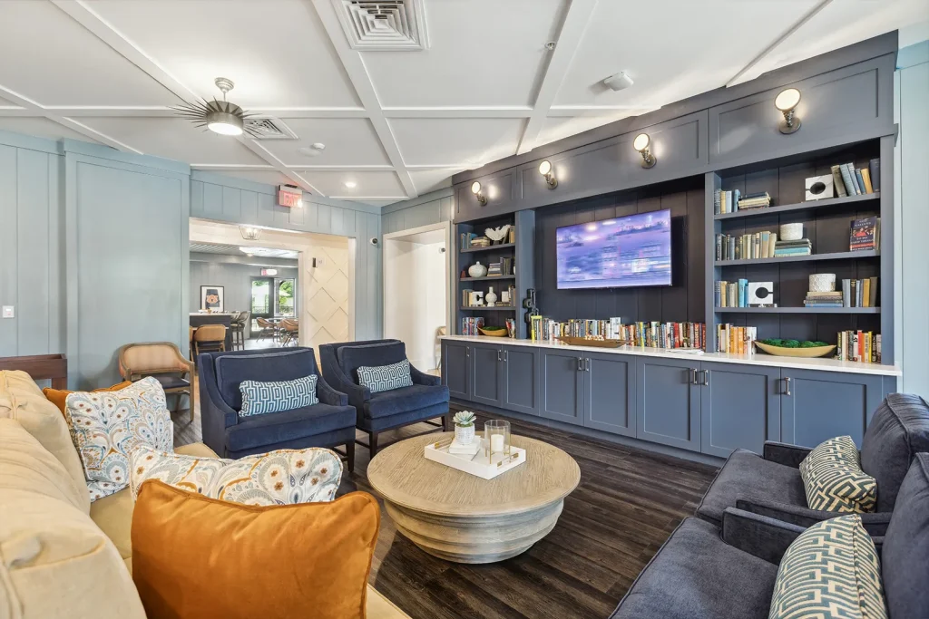 Modern cozy living space with neutral tones and stylish decor.